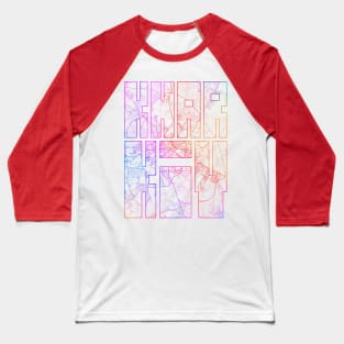 Kharkiv, Ukraine City Map Typography - Colorful Baseball T-Shirt